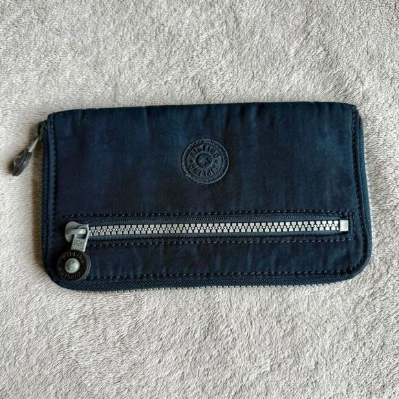 Kipling Blue Zip Up Money World Wallet - Picture 1 of 15